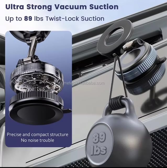 Magnetic + Vacuum Suction Phone Mount