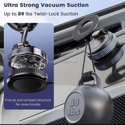 Magnetic + Vacuum Suction Phone Mount